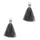 Ibiza style Tassel 1.5cm Silver - anthracite grey